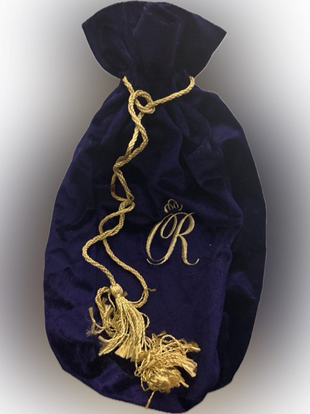 Crown Royal Special Reserve Purple Velvet Drawstring Pouch with Gold Monogram